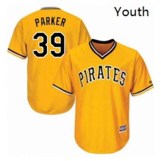 Youth Majestic Pittsburgh Pirates 39 Dave Parker Replica Gold Alternate Cool Base MLB Jersey